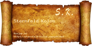 Sternfeld Kolos névjegykártya