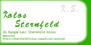 kolos sternfeld business card